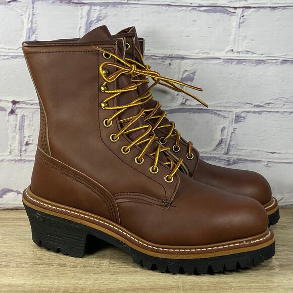 Red Wing 4418 Logger Steel Toe Utility Work Boots Men's Size 6 D Brown Leather - Picture 1 of 9